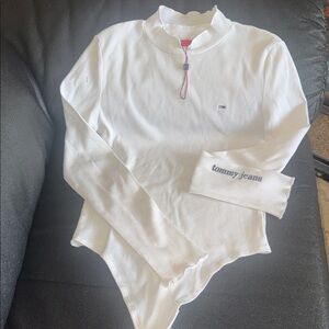 Tommy Hilfiger Cream Ribbed Top
